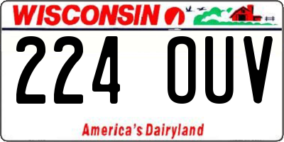 WI license plate 224OUV