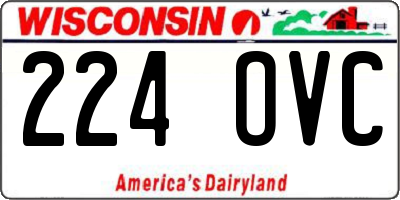 WI license plate 224OVC