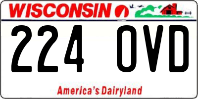 WI license plate 224OVD