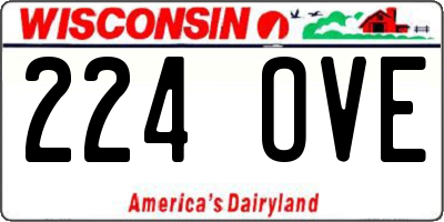 WI license plate 224OVE