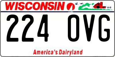 WI license plate 224OVG