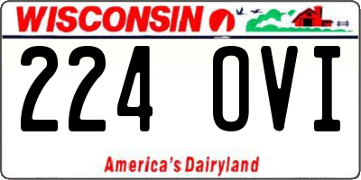 WI license plate 224OVI