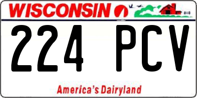 WI license plate 224PCV