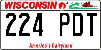 WI license plate 224PDT