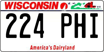 WI license plate 224PHI