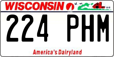 WI license plate 224PHM
