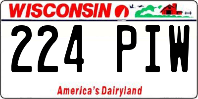 WI license plate 224PIW