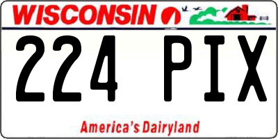 WI license plate 224PIX