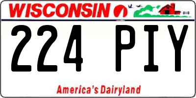 WI license plate 224PIY