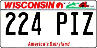 WI license plate 224PIZ