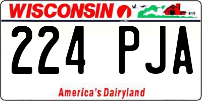 WI license plate 224PJA
