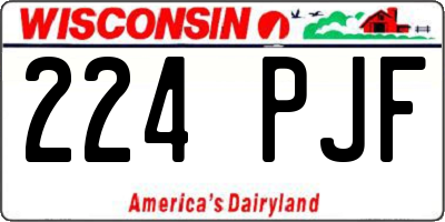 WI license plate 224PJF