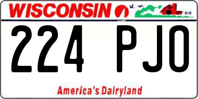 WI license plate 224PJO
