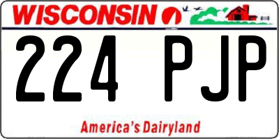 WI license plate 224PJP