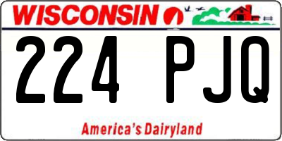 WI license plate 224PJQ