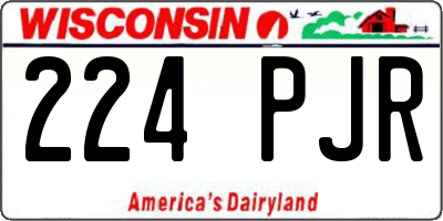 WI license plate 224PJR