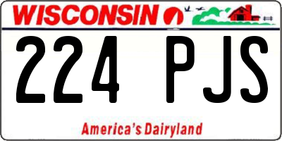 WI license plate 224PJS