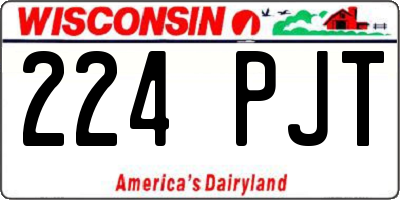 WI license plate 224PJT