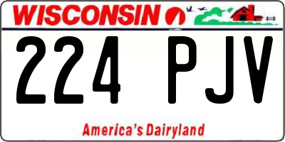 WI license plate 224PJV
