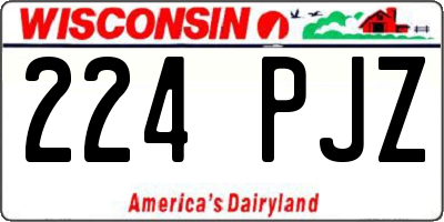 WI license plate 224PJZ