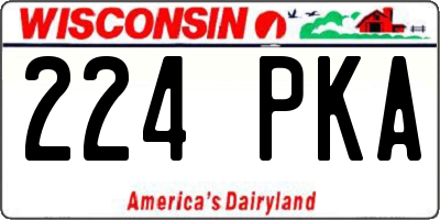 WI license plate 224PKA
