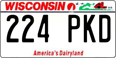 WI license plate 224PKD