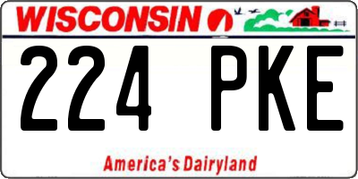 WI license plate 224PKE
