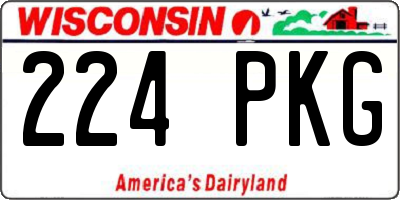 WI license plate 224PKG
