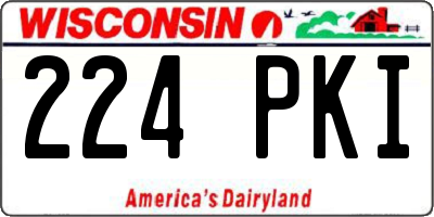 WI license plate 224PKI