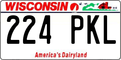 WI license plate 224PKL
