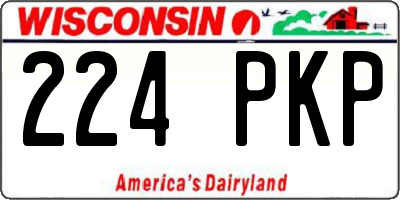 WI license plate 224PKP