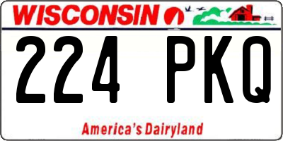 WI license plate 224PKQ