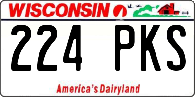 WI license plate 224PKS