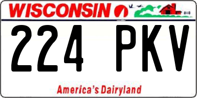 WI license plate 224PKV