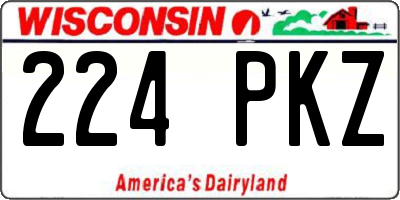 WI license plate 224PKZ