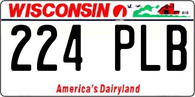 WI license plate 224PLB