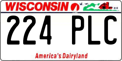 WI license plate 224PLC