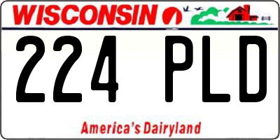 WI license plate 224PLD