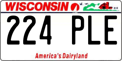 WI license plate 224PLE