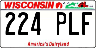 WI license plate 224PLF