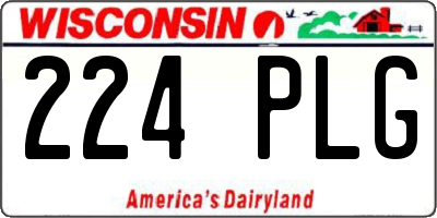 WI license plate 224PLG