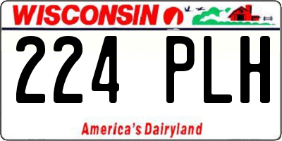 WI license plate 224PLH