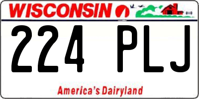 WI license plate 224PLJ