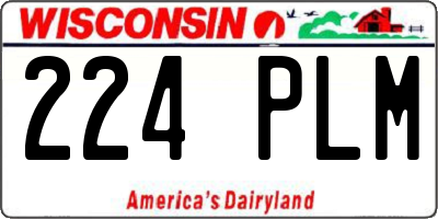 WI license plate 224PLM