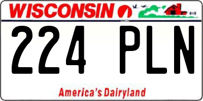 WI license plate 224PLN