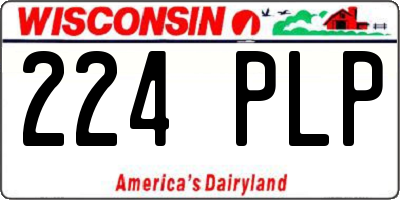 WI license plate 224PLP