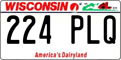 WI license plate 224PLQ