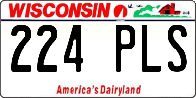 WI license plate 224PLS