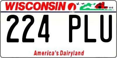 WI license plate 224PLU