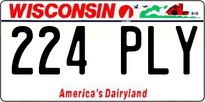 WI license plate 224PLY